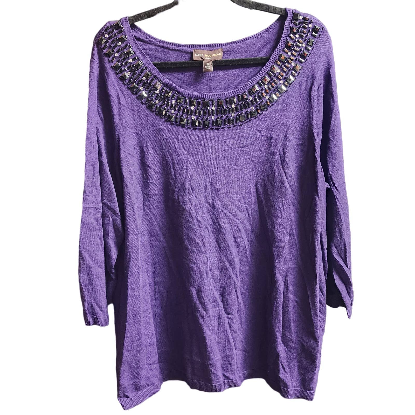 Dana Buchman Wmbellished Sweater